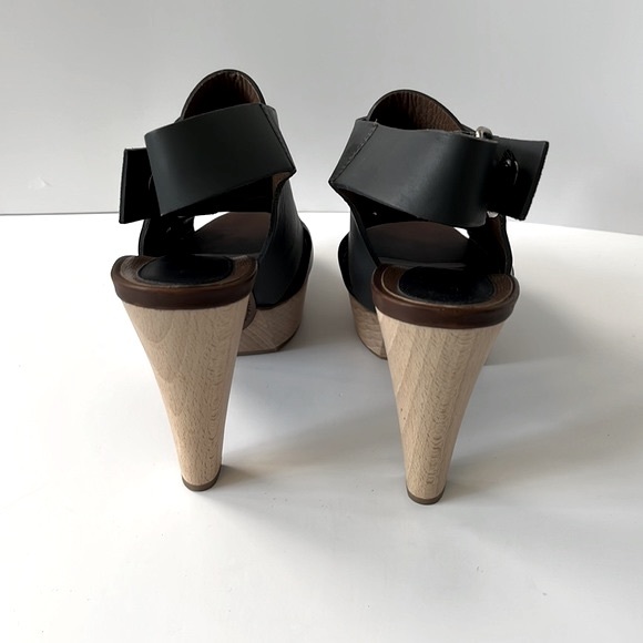 Marni Colorblock Leather Slingback Wood Platform Sandals, size: EU 40 US10 - Picture 7 of 12